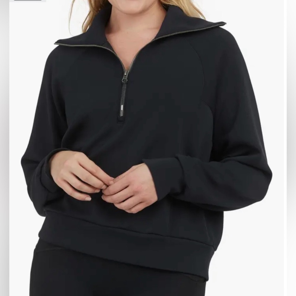Spanx black AirEssentials half zip sweatshirt Med… - image 1